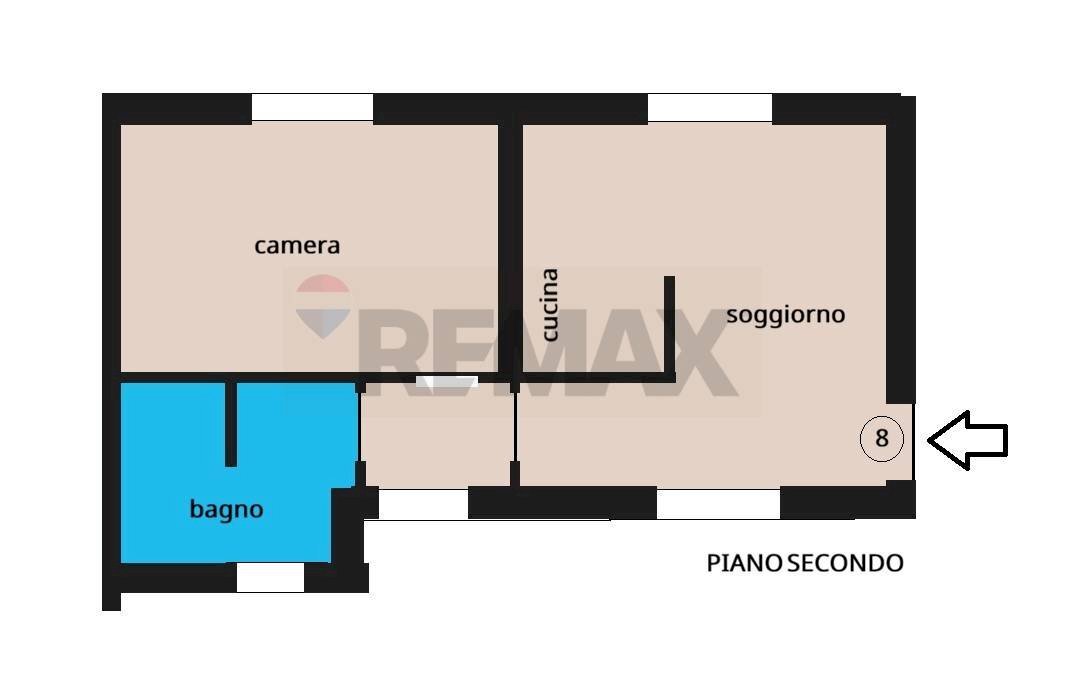 Pianta 2D - Bilocale Via Carlo Porta, Bovisio-Masciago - planimetria 1