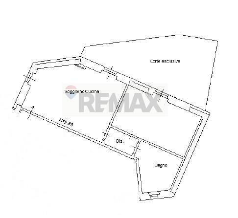 Pianta 2D - Bilocale Piazza della Lauretana, L'Aquila - planimetria 1