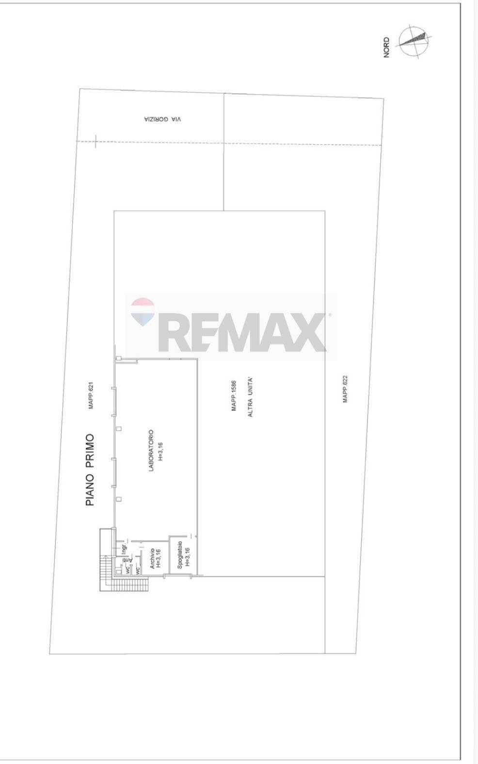 Pianta 2D - Capannone via Gorizia, Vigonza - planimetria 1