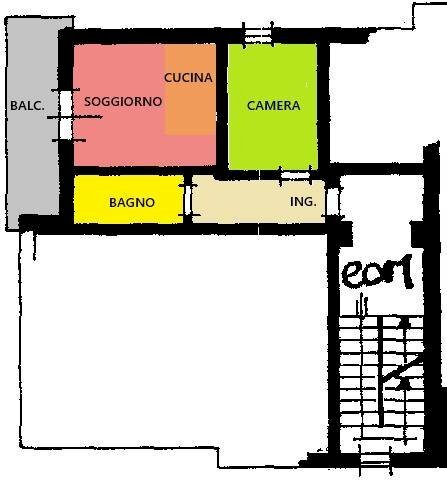 Foto 5 - Bilocale Via circonvallazione, Ferriere - planimetria 1