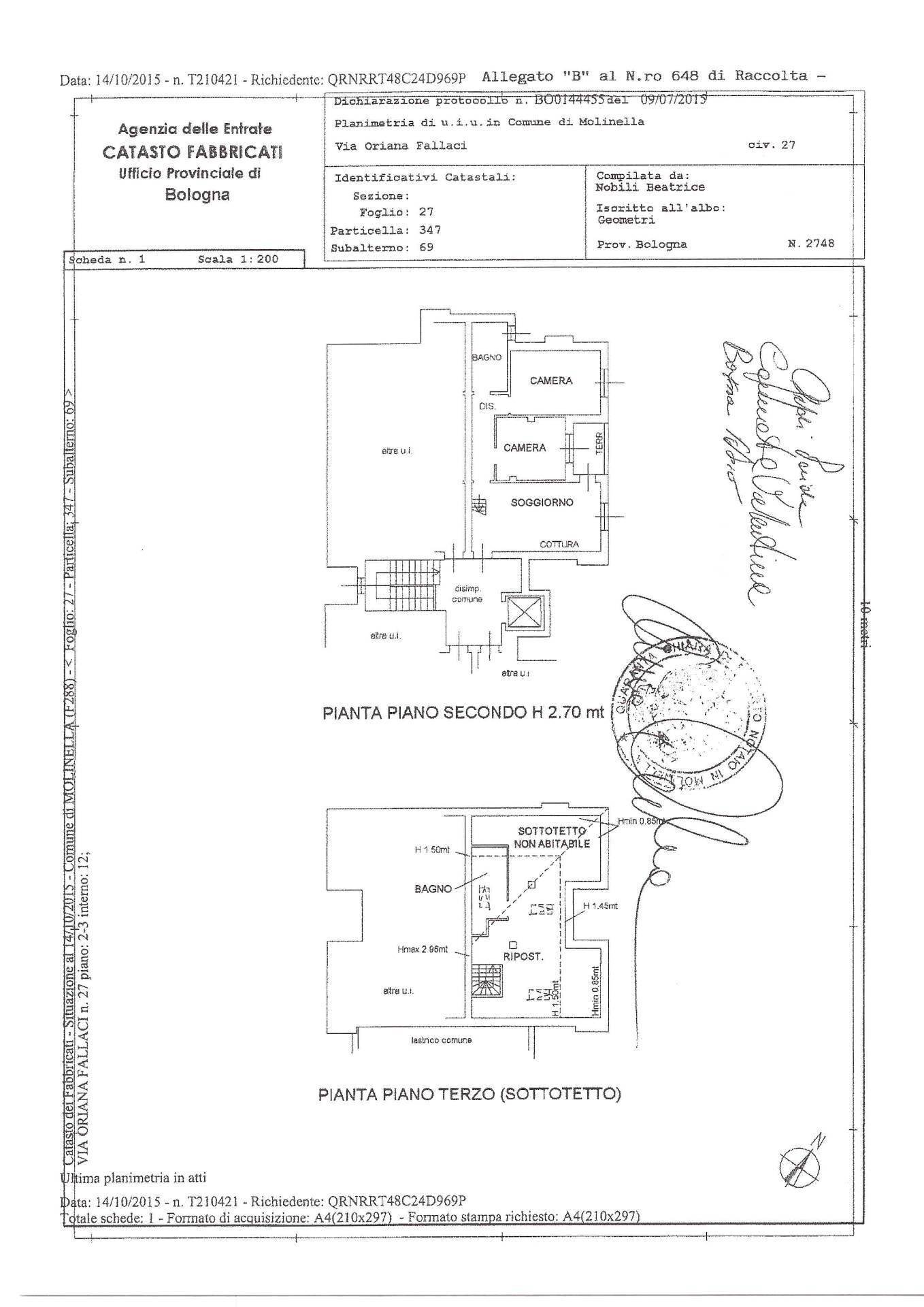 Foto 86 - Quadrilocale Via Orlana Fallaci
 
27, Molinella - planimetria 1