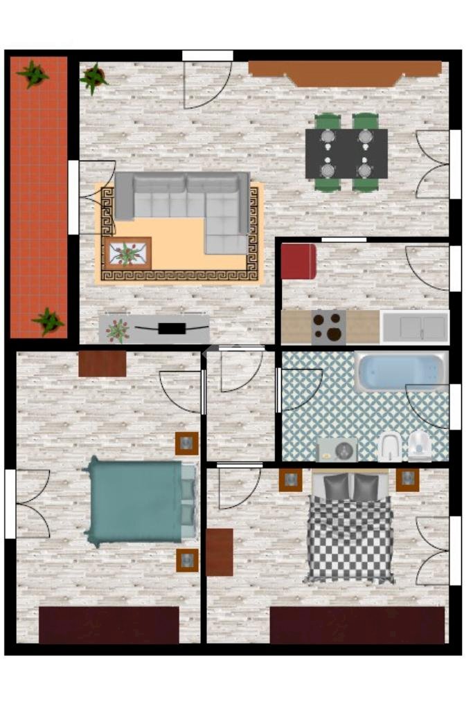 Three-room apartment Via Atene, Carpi - floor plans 1
