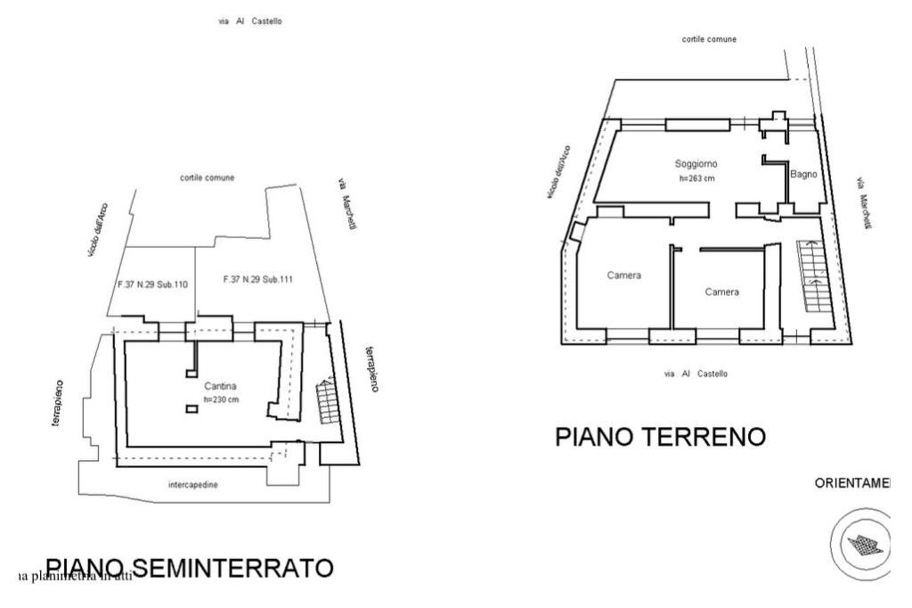 Three-family Villa Via al castello, Rivoli - floor plans 1