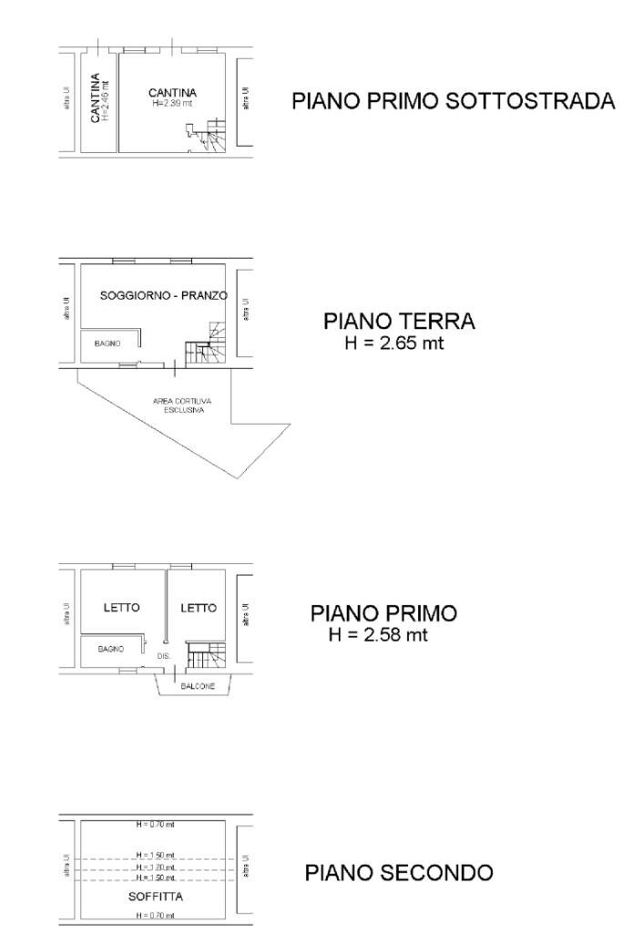 Semi-detached house Via san Propsero, Villa Minozzo - floor plans 1