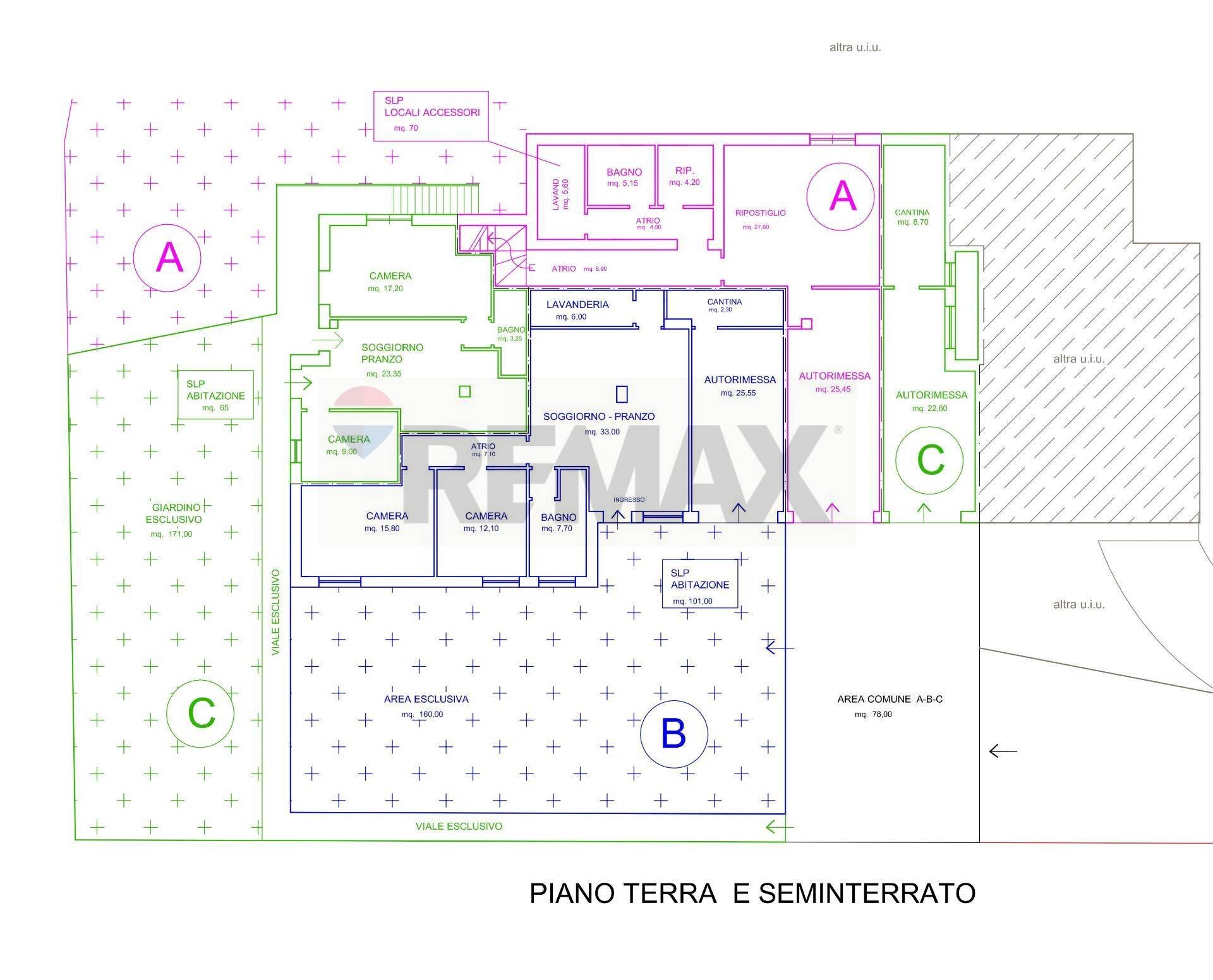 Pianta 2D - Three-room apartment Rogno - floor plans 1
