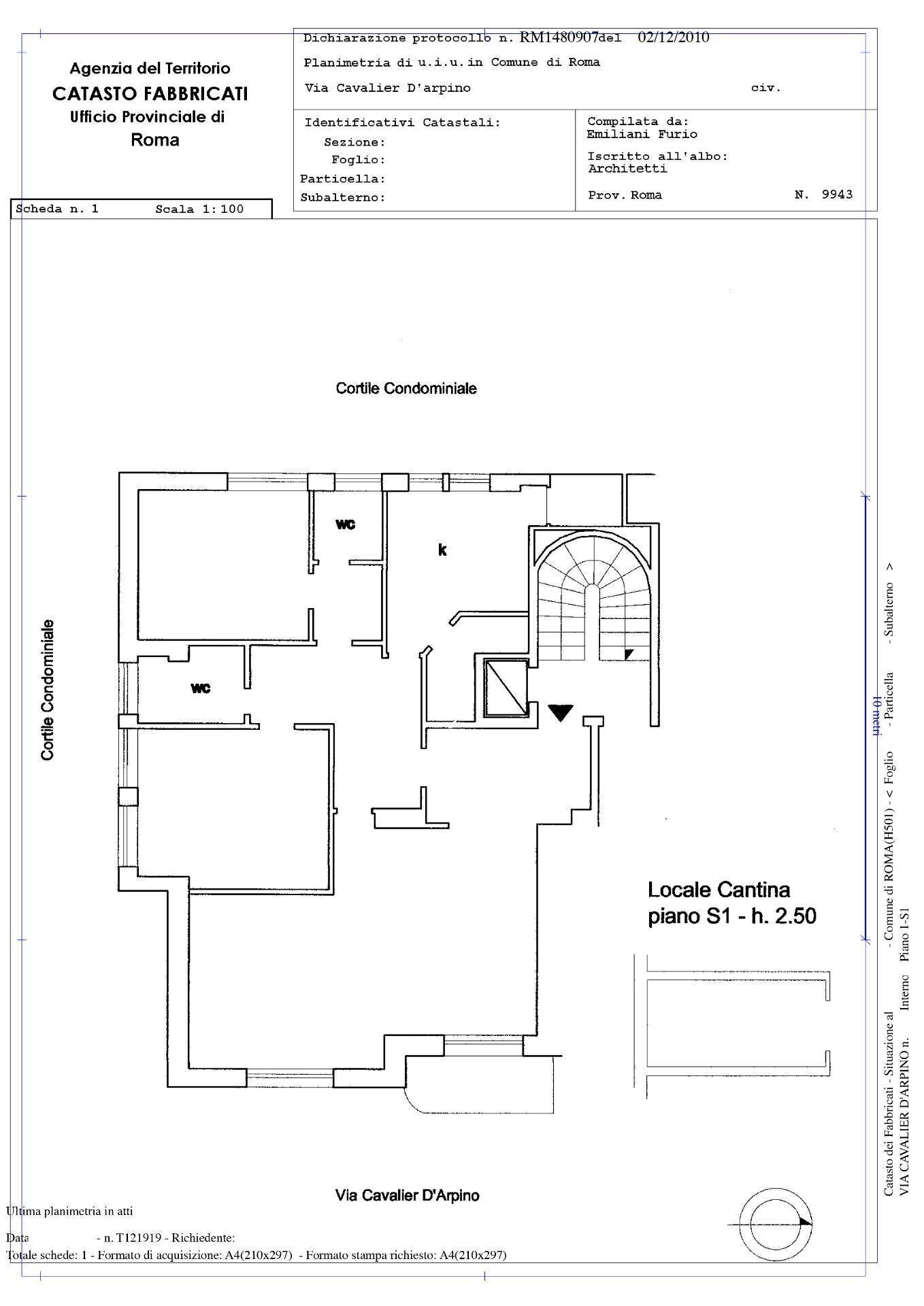 Foto 28 - Trilocale Via Cavalier D'arpino
 
5, Roma - planimetria 1