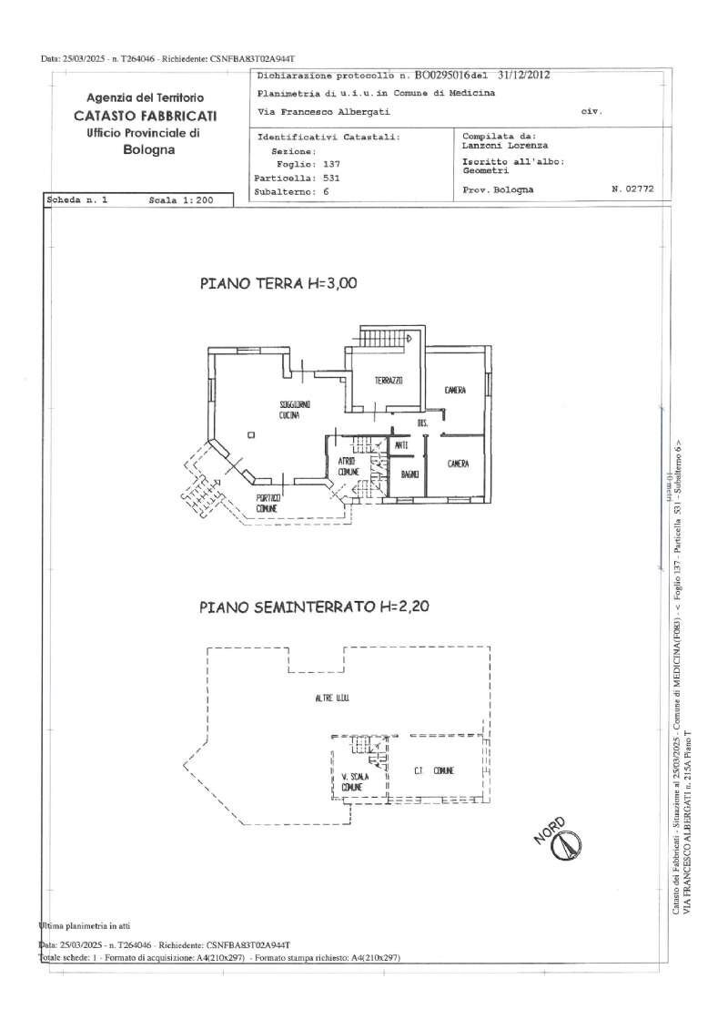 skm_c250i25102917441 - Appartamento via Albergati, Medicina - planimetria 1