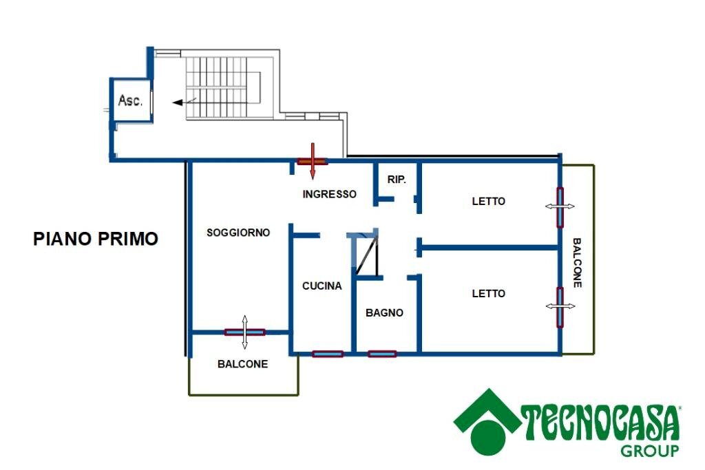 Trilocale Via Roma, Colorno - planimetria 1
