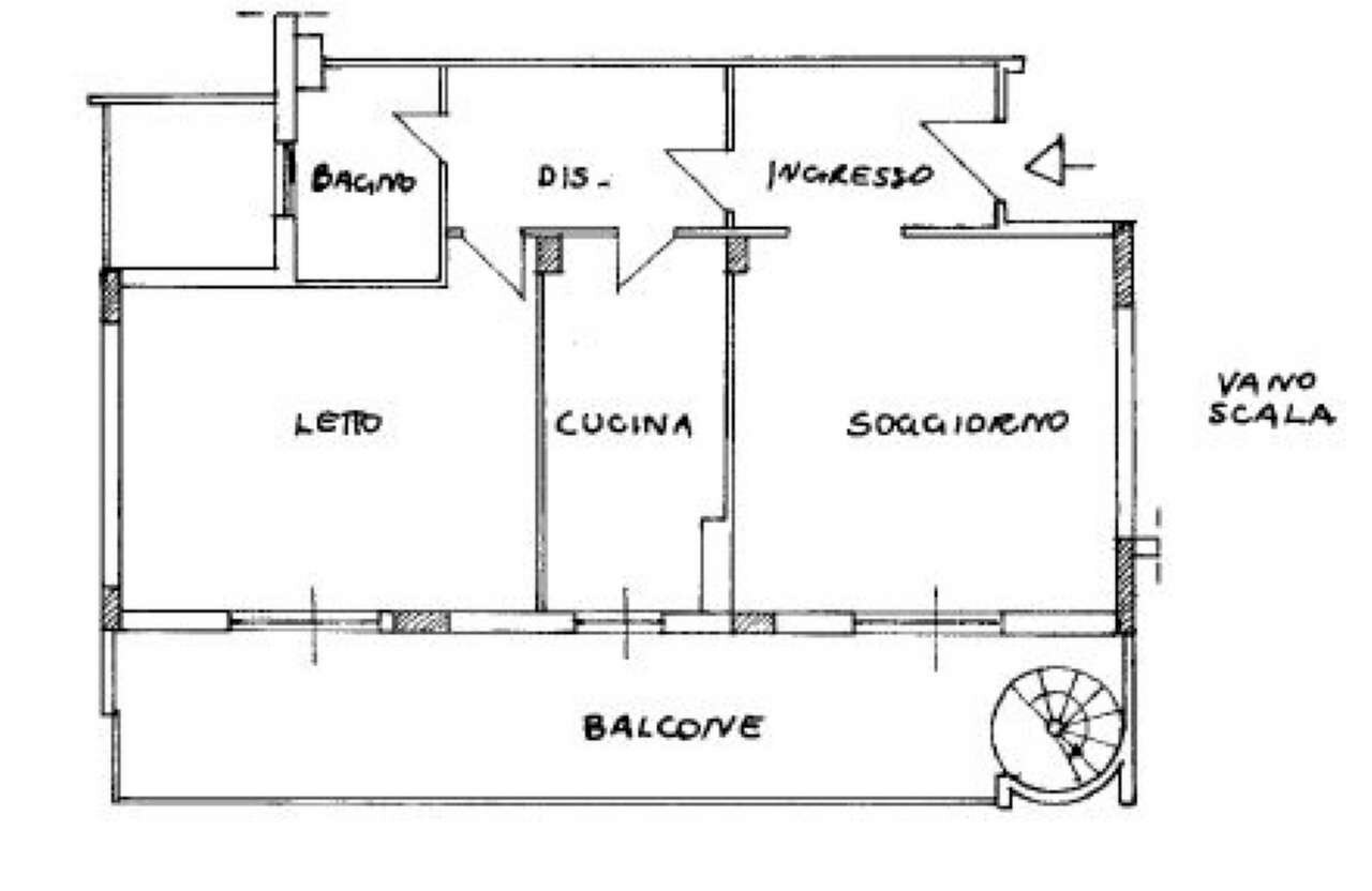 Planimetria casa - Bilocale via Alessandro Ruspoli, Roma - planimetria 1