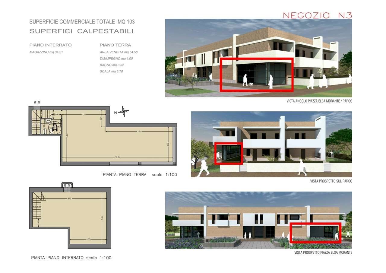 Commercial Premises Piazza Elsa Morante, Ravenna - floor plans 1