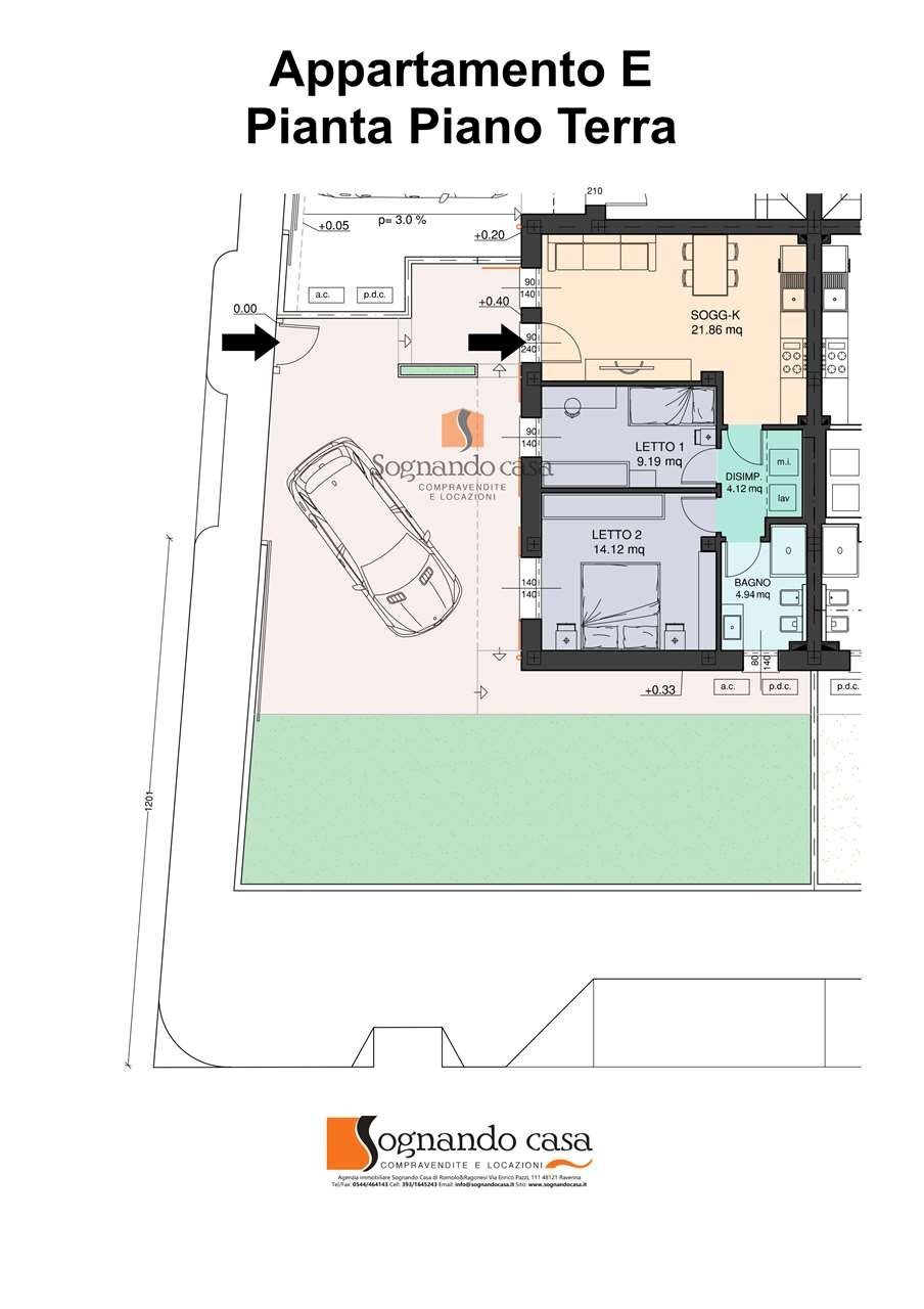 Two-room apartment Via Bonifica, Ravenna - floor plans 1