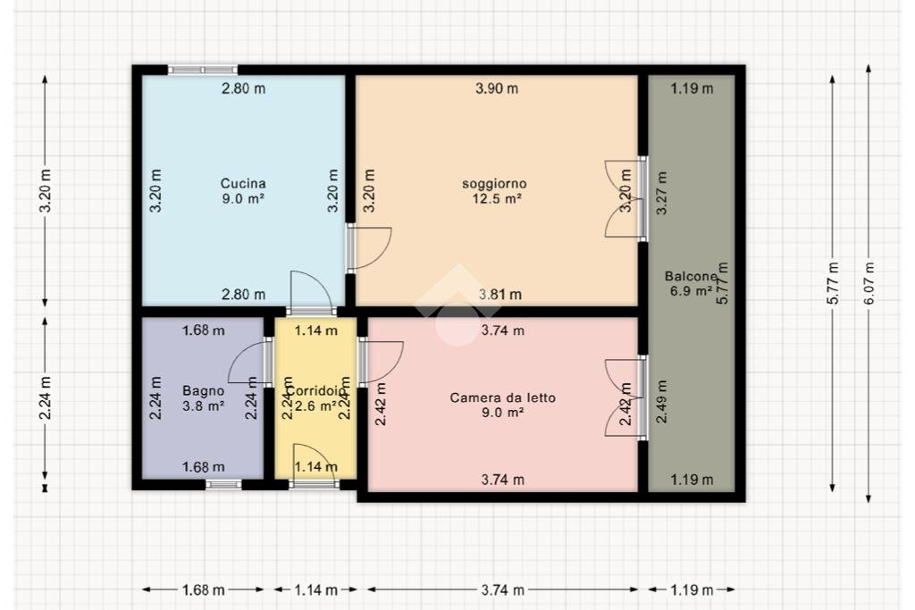 Trilocale Piazza Paccini, Alassio - planimetria 1