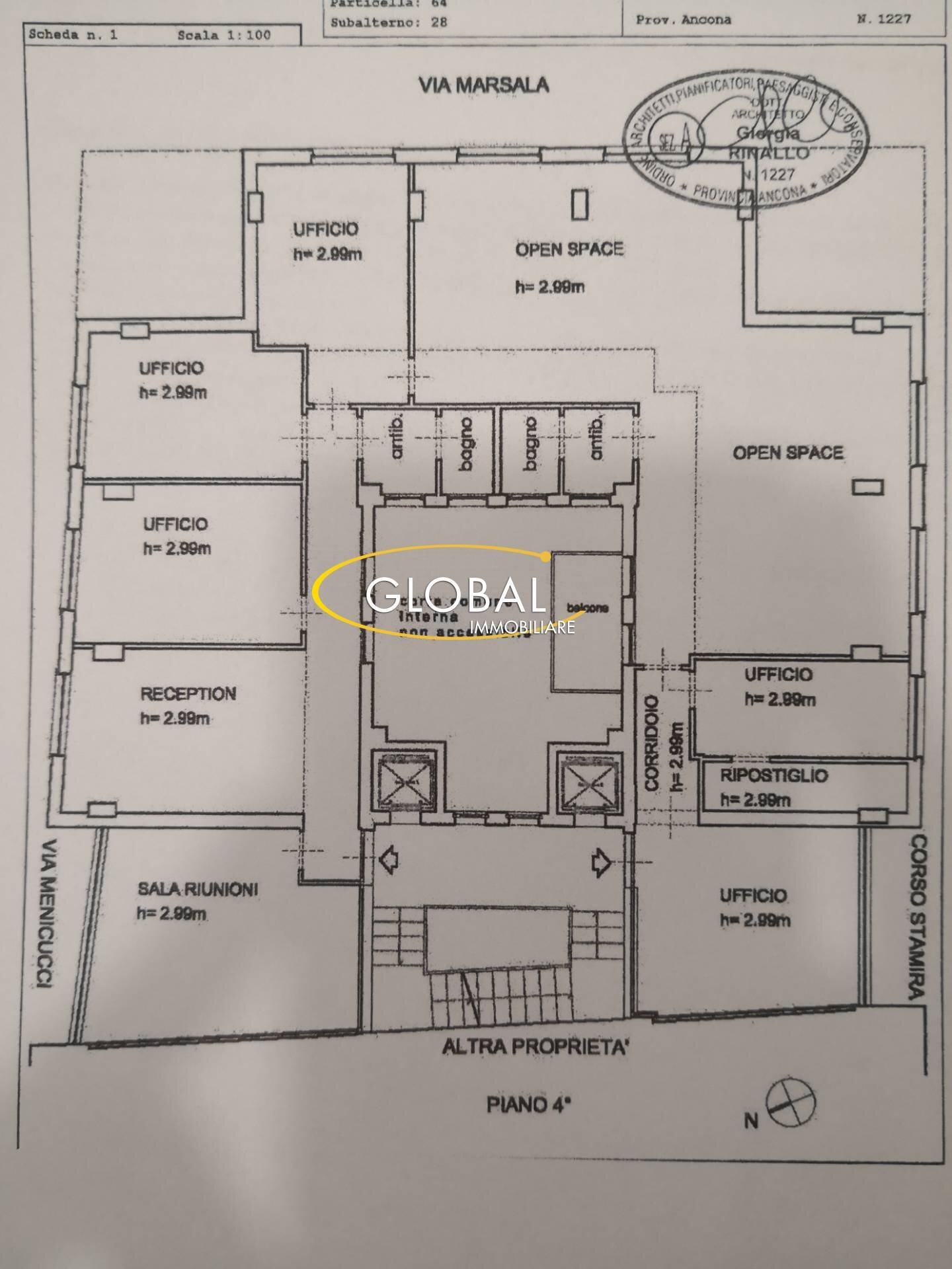 Foto 16 - Ufficio Corso Stamira, Ancona - planimetria 1