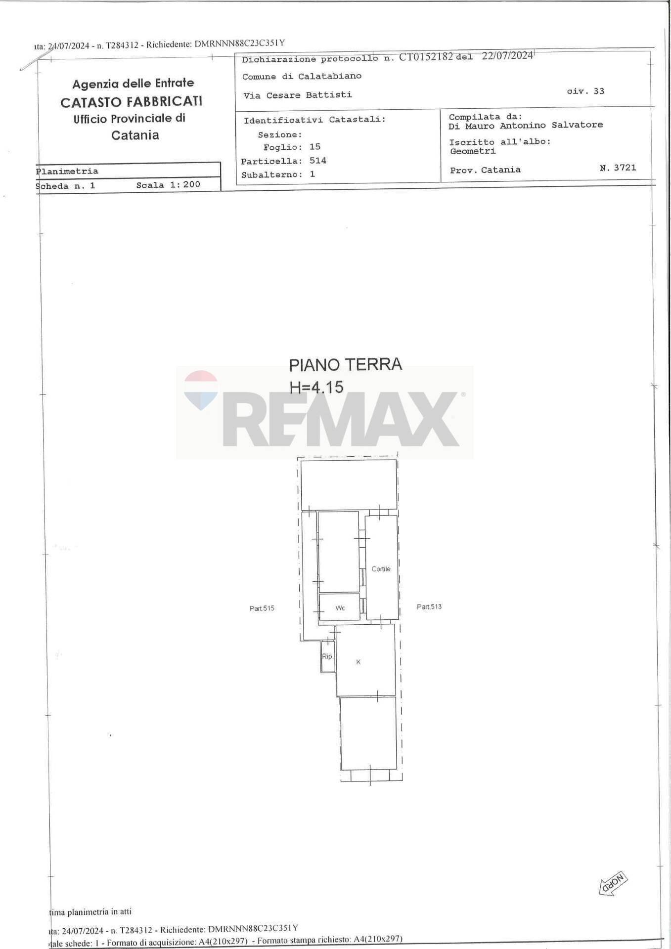 Pianta 2D - Casa indipendente Via Cesare Battisti
 
33, Calatabiano - planimetria 1