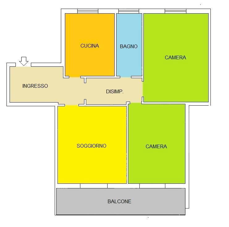 Foto 18 - Trilocale Via Morselli, Piacenza - planimetria 1