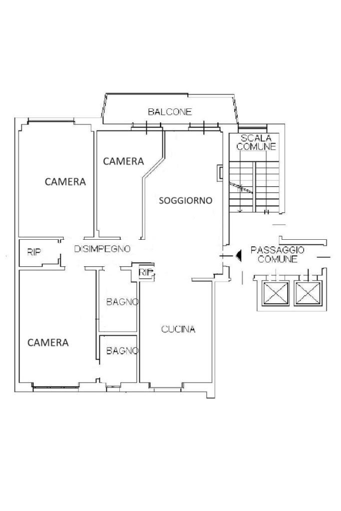Quadrilocale Via Nino Bonnet, Milano - planimetria 1