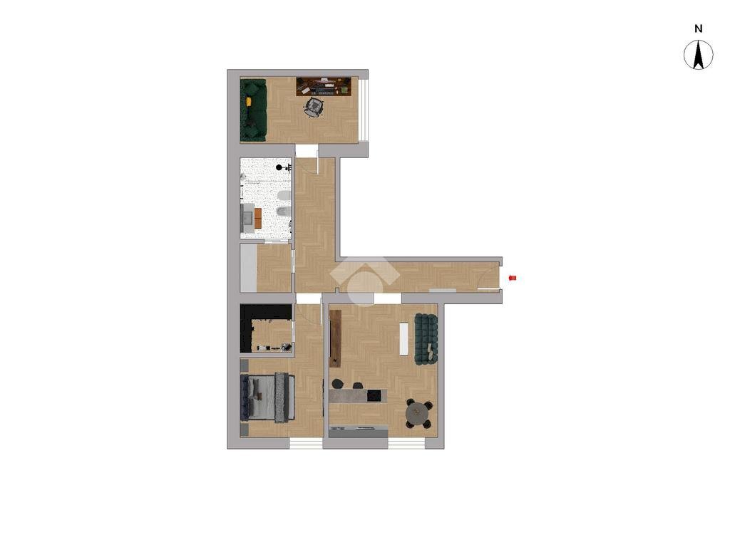 Three-room apartment Via Vetere, Milano (neighborhood Ticinese) - floor plans 1