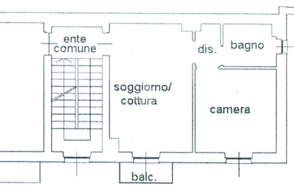 Bilocale Corso Genova, Milano (zona Ticinese) - planimetria 1