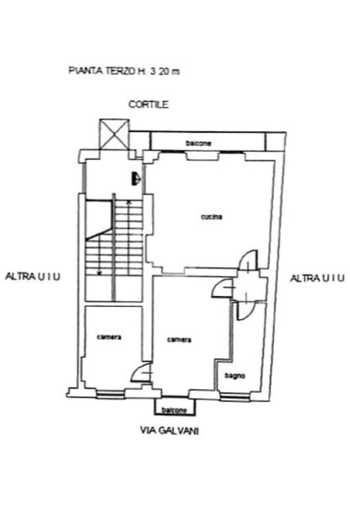 Trilocale Via Galvani, Torino (zona San Donato) - planimetria 1