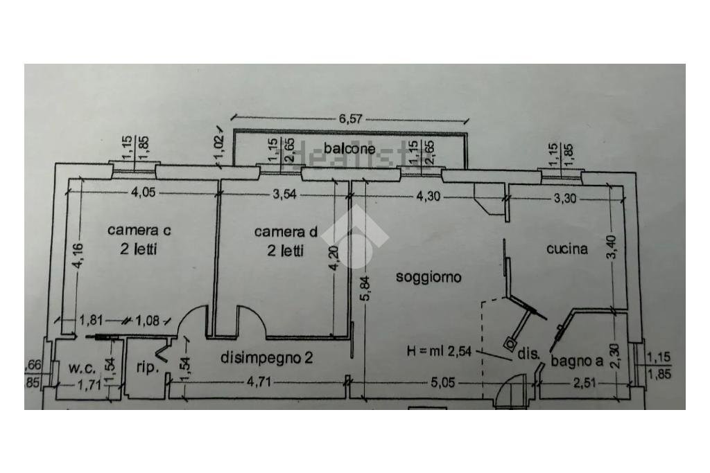 Four-room apartment Via di Murlo, La Spezia (neighborhood Pegazzano) - floor plans 1