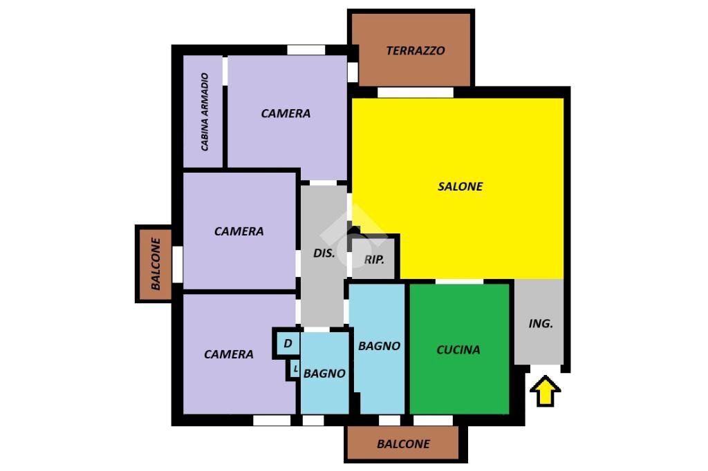 Four-room apartment Via Cristo Risorto, Cassano d'Adda - floor plans 1