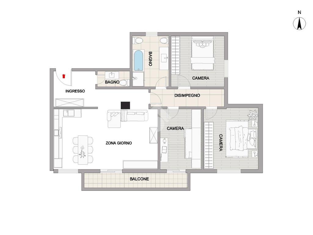 Quadrilocale Via Cimarosa, Bareggio - planimetria 1