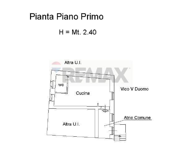 Pianta 2D - Trilocale Vico V Duomo
 
11, Biccari - planimetria 1