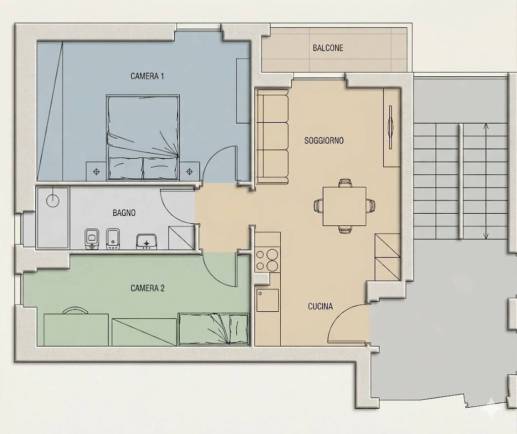 Foto 10 - Three-room apartment PIAZZA MILITE IGNOTO
 
6, Melzo - floor plans 1