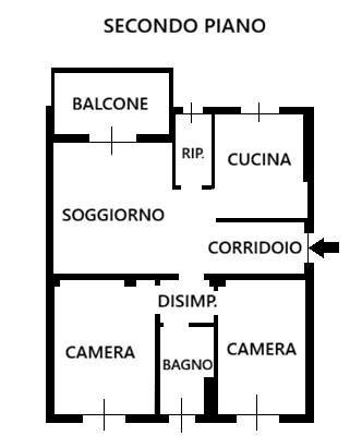 Foto 18 - Trilocale Via Gamberina
 
7, Gaggiano - planimetria 1