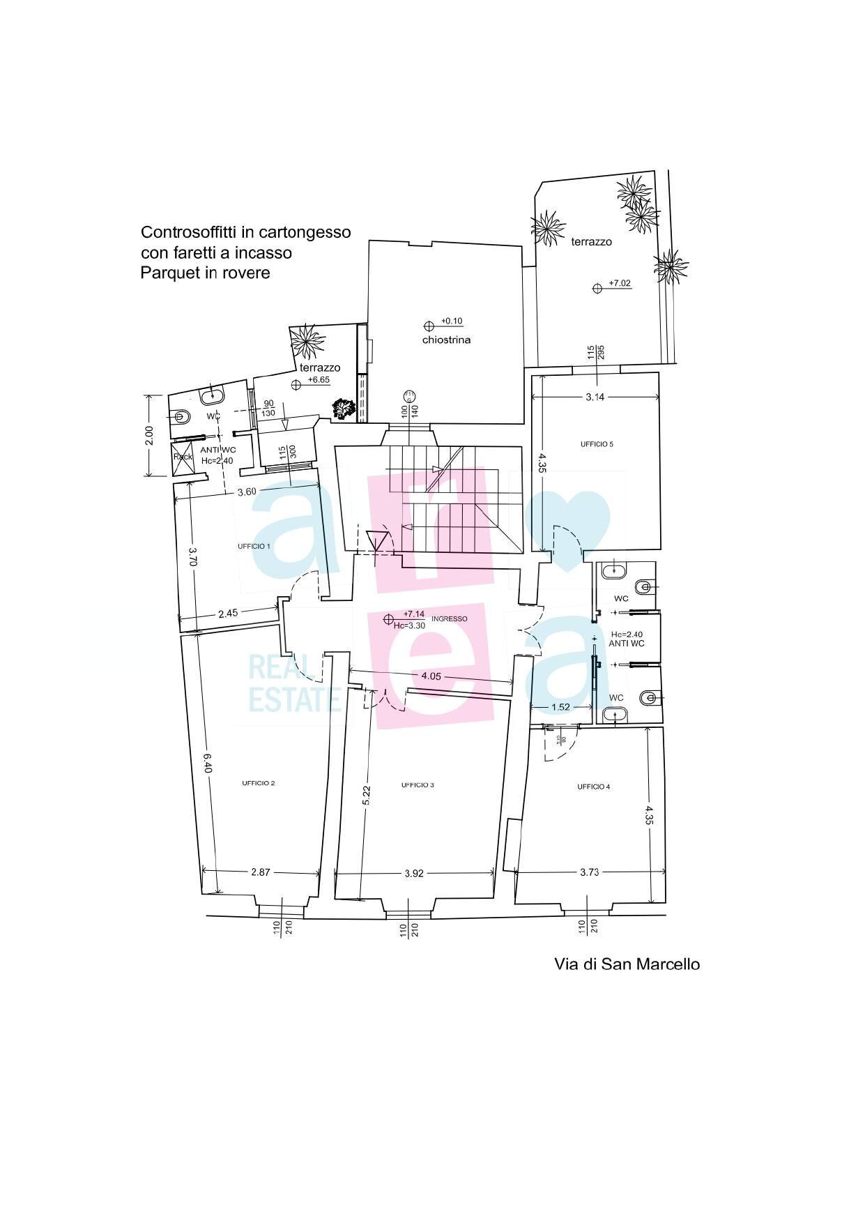 Planimetria - Office Via Di San Marcello, Roma - floor plans 1