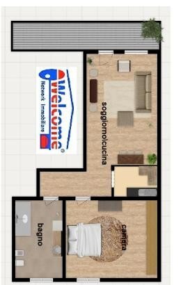 Two-room apartment via Alessandro Volta, 90, Saronno - floor plans 1