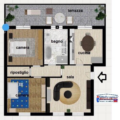 Trilocale via Volturno, Lissone - planimetria 1