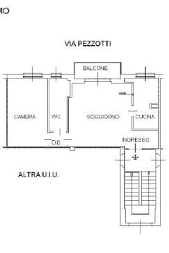 Bilocale via Giovanni Pezzotti, Milano - planimetria 1