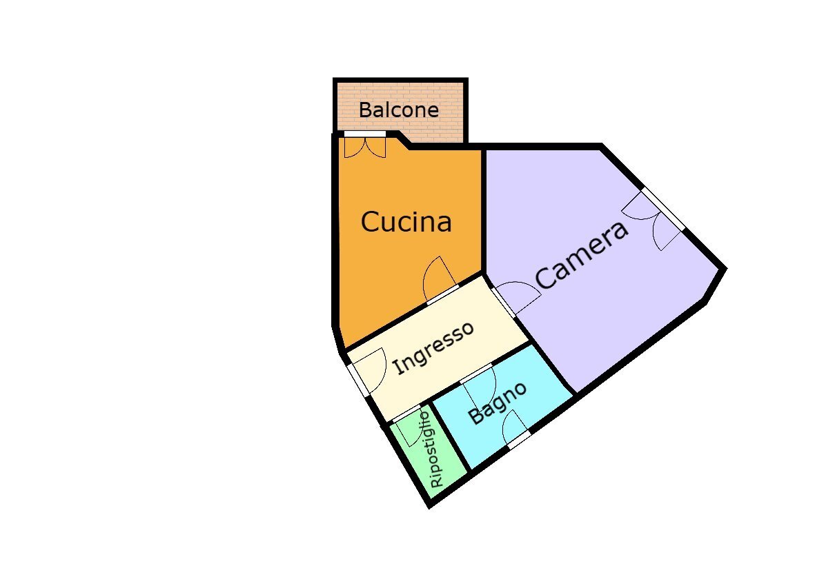 Monolocale via Giulio Tanini, 25G, Genova (zona Borgoratti) - planimetria 1