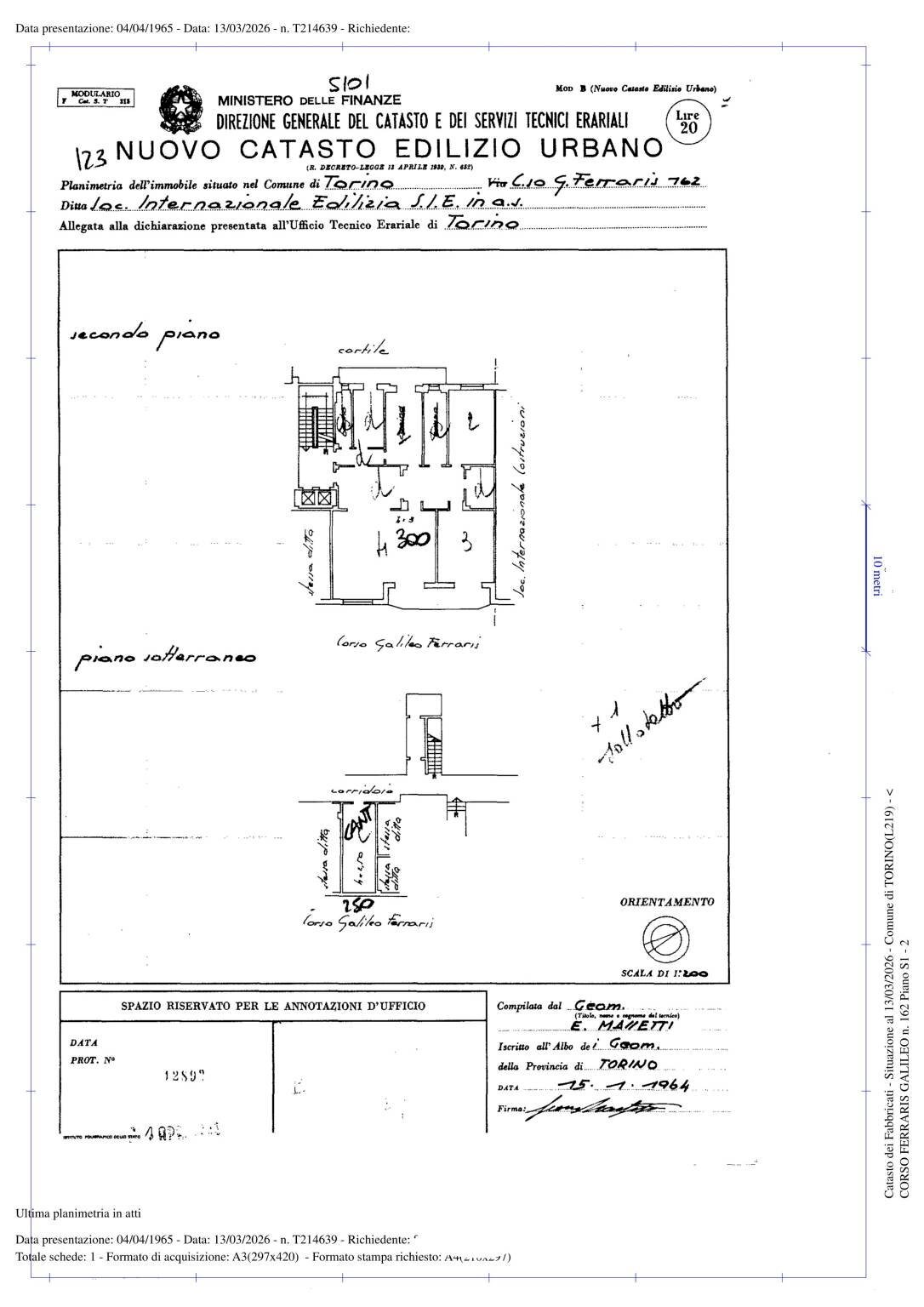 Appartamento corso Galileo Ferraris, 162, Torino (zona Crocetta) - planimetria 1
