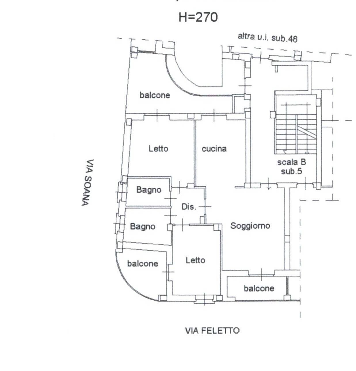 Foto 20 - Four-room apartment Via Soana
 
35, Torino - floor plans 1