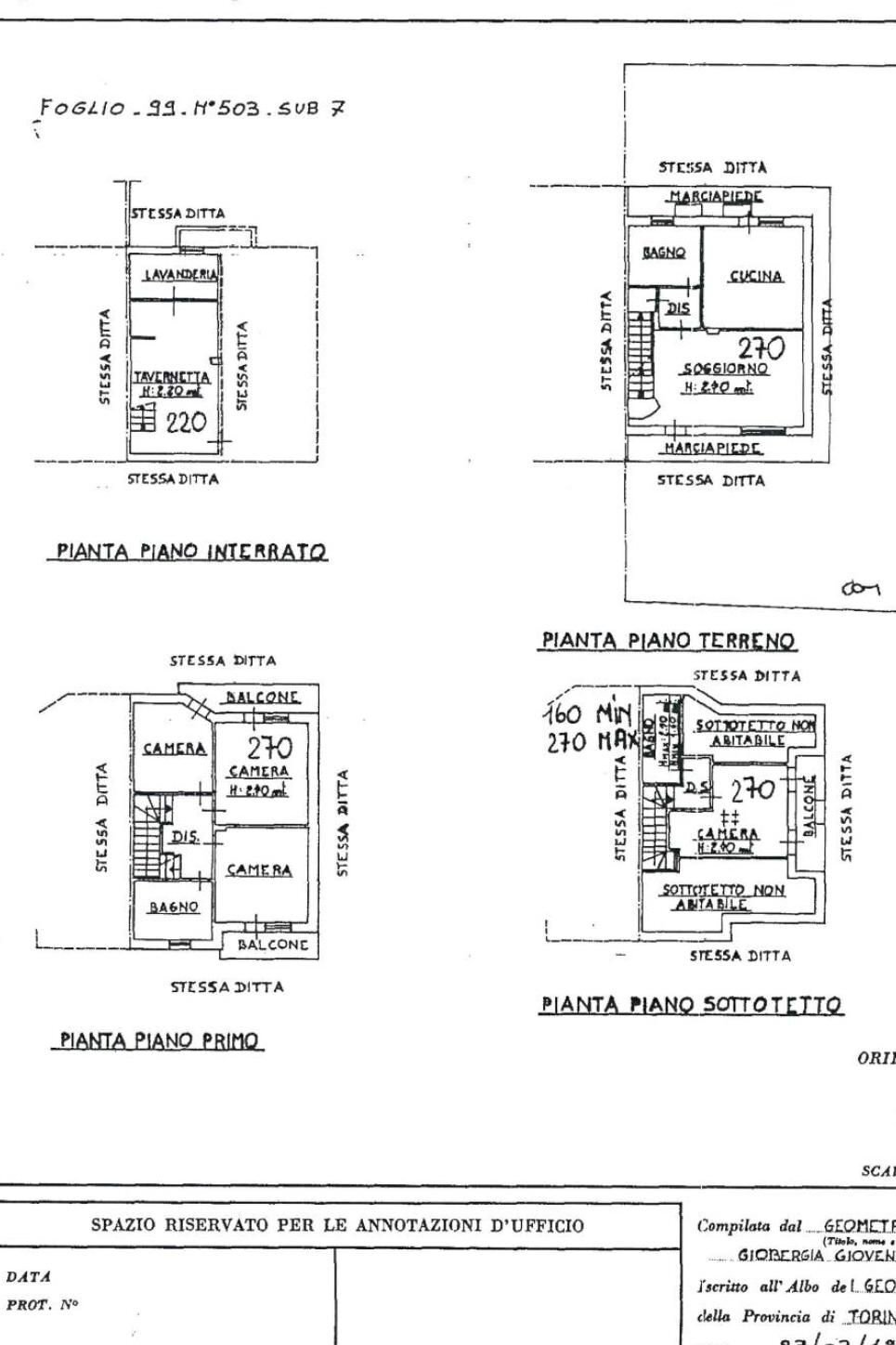 Villa via Don Giulio Ardizzone, 6, Carmagnola - planimetria 1