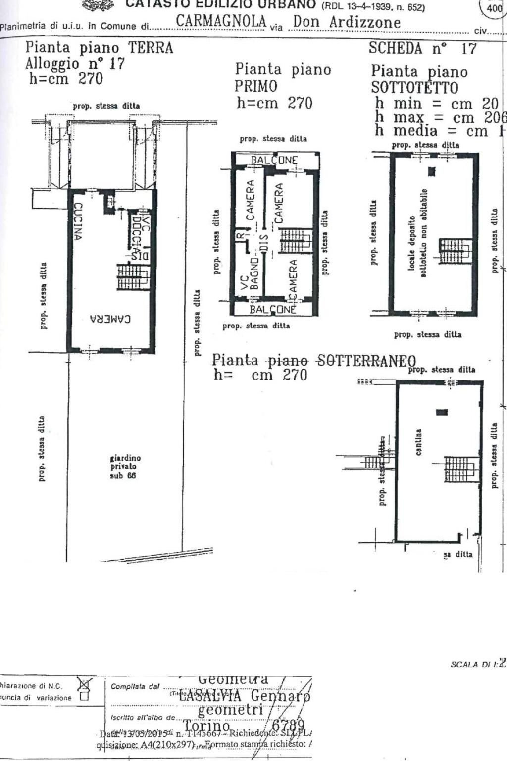 Villa a Schiera via Don Giulio Ardizzone, 38, Carmagnola - planimetria 1