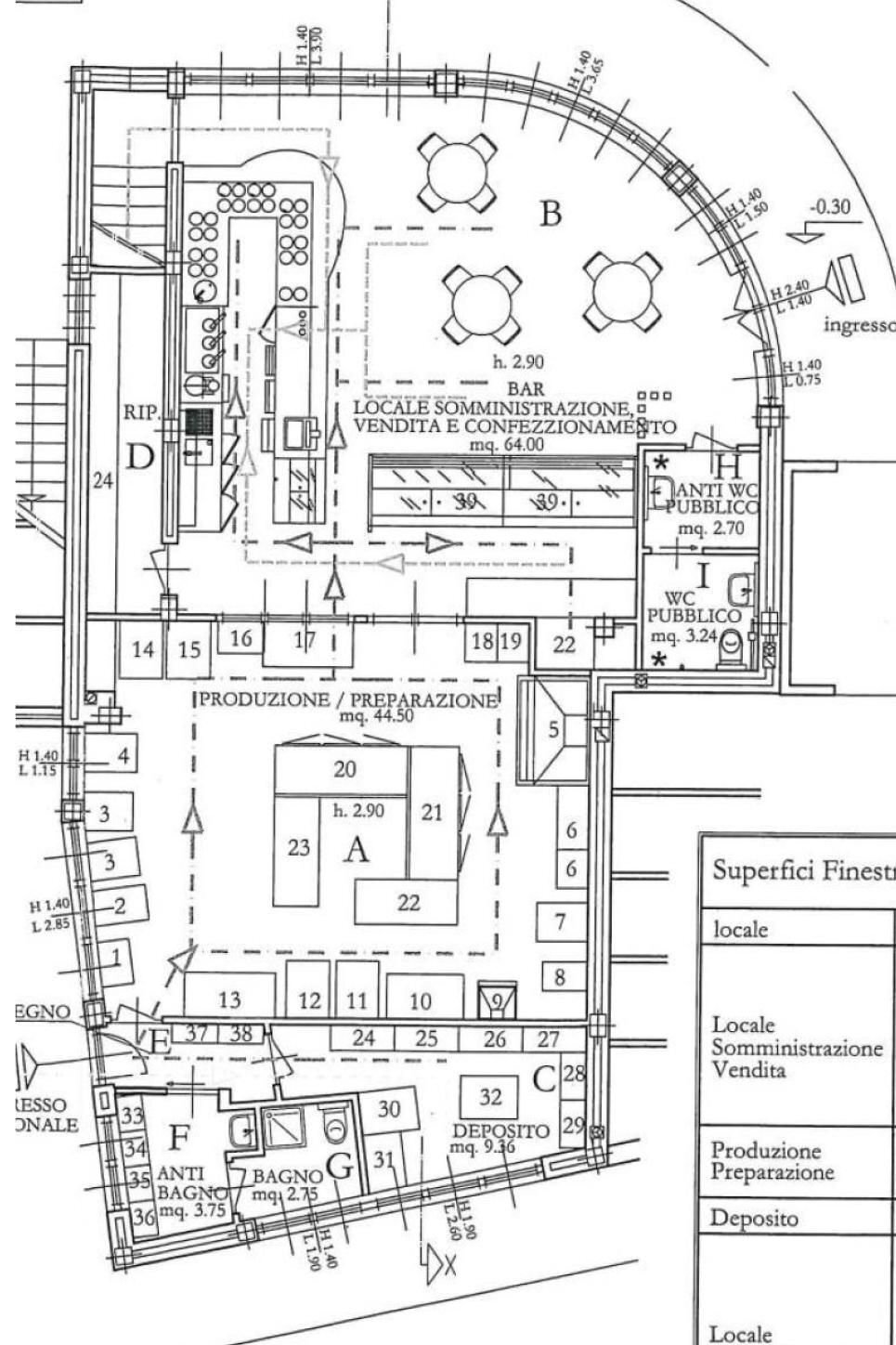 Pasticceria piazza 2 Giugno, 11/1, Vinovo - planimetria 1