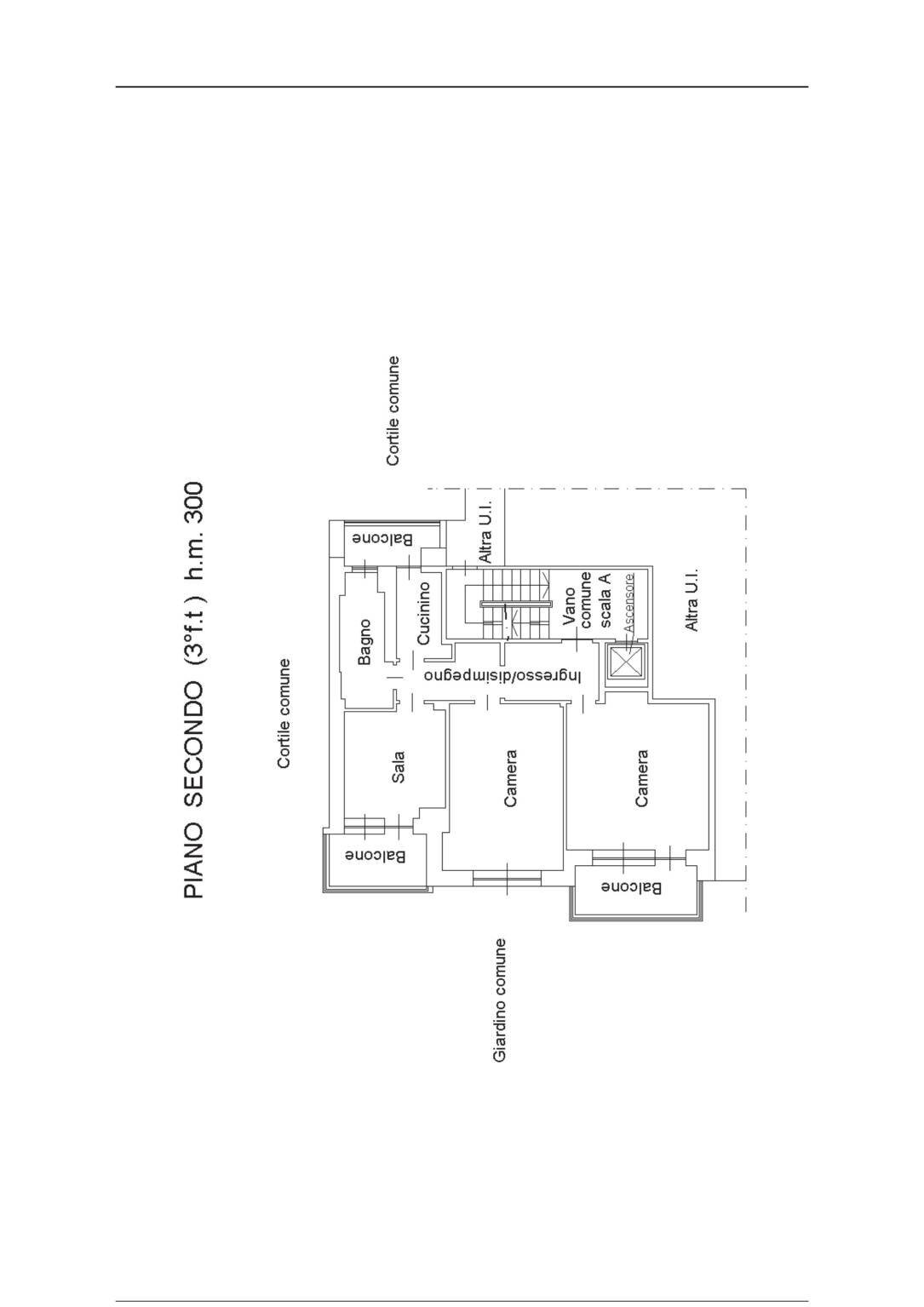 Quadrilocale corso Chieri, 168, Torino (zona Madonna del Pilone) - planimetria 1