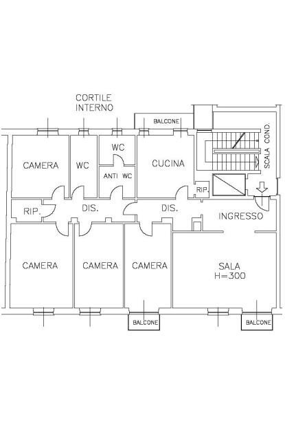 Apartment via Trotti, 42, Alessandria - floor plans 1