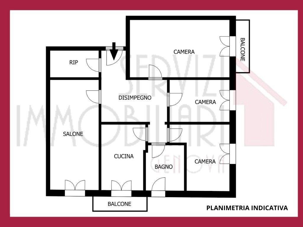 Quadrilocale via Armenia, Genova (zona Foce) - planimetria 1