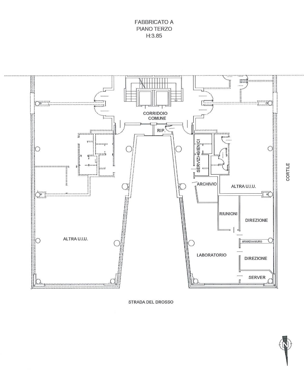 Ufficio strada del Drosso, 33, Torino (zona Mirafiori Sud) - planimetria 1