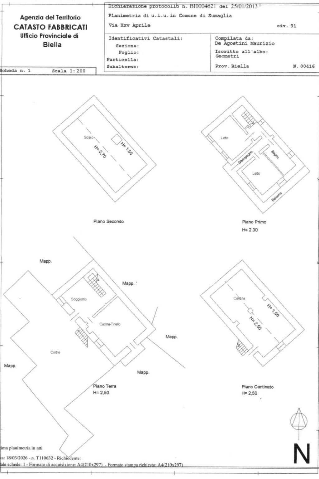 Terraced Villa via 25 Aprile, 91, Zumaglia - floor plans 1