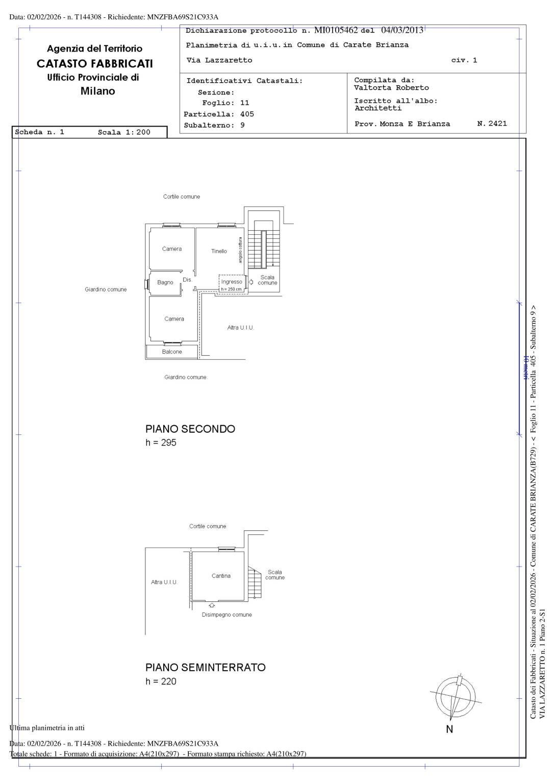 Appartamento via Lazzaretto, 1, Carate Brianza - planimetria 1