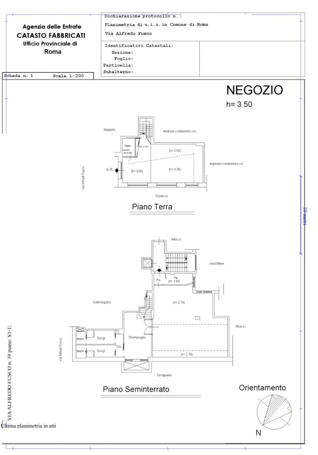 Shop via Alfredo Fusco, 39, Roma - floor plans 1