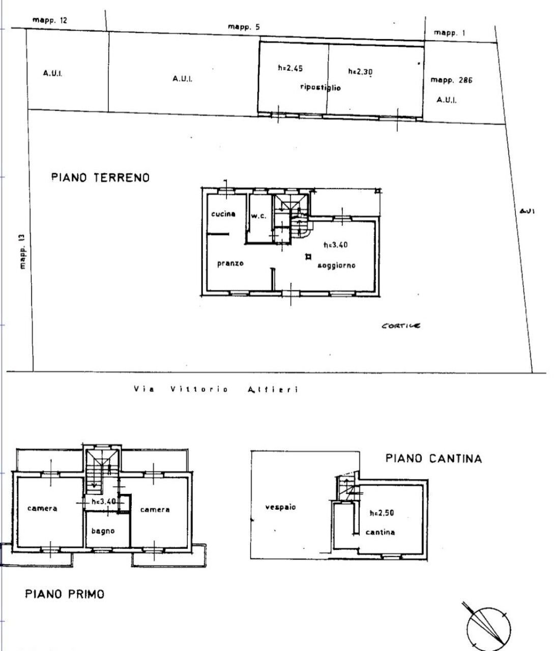 Villa via Vittorio Alfieri, 39, Cerro Maggiore - floor plans 1