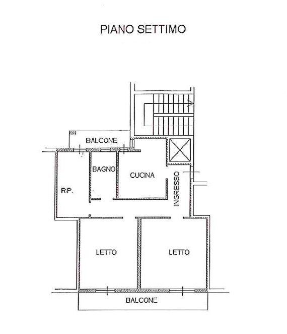 Trilocale via San Giovanni Bosco, Modena - planimetria 1