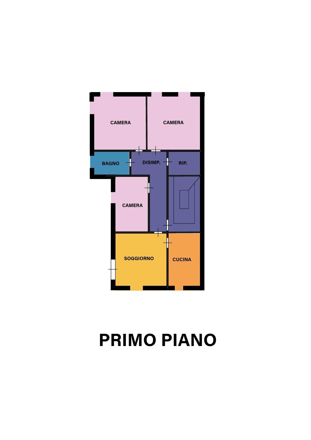 Four-room apartment via Vandelli, Castelnuovo Rangone - floor plans 1