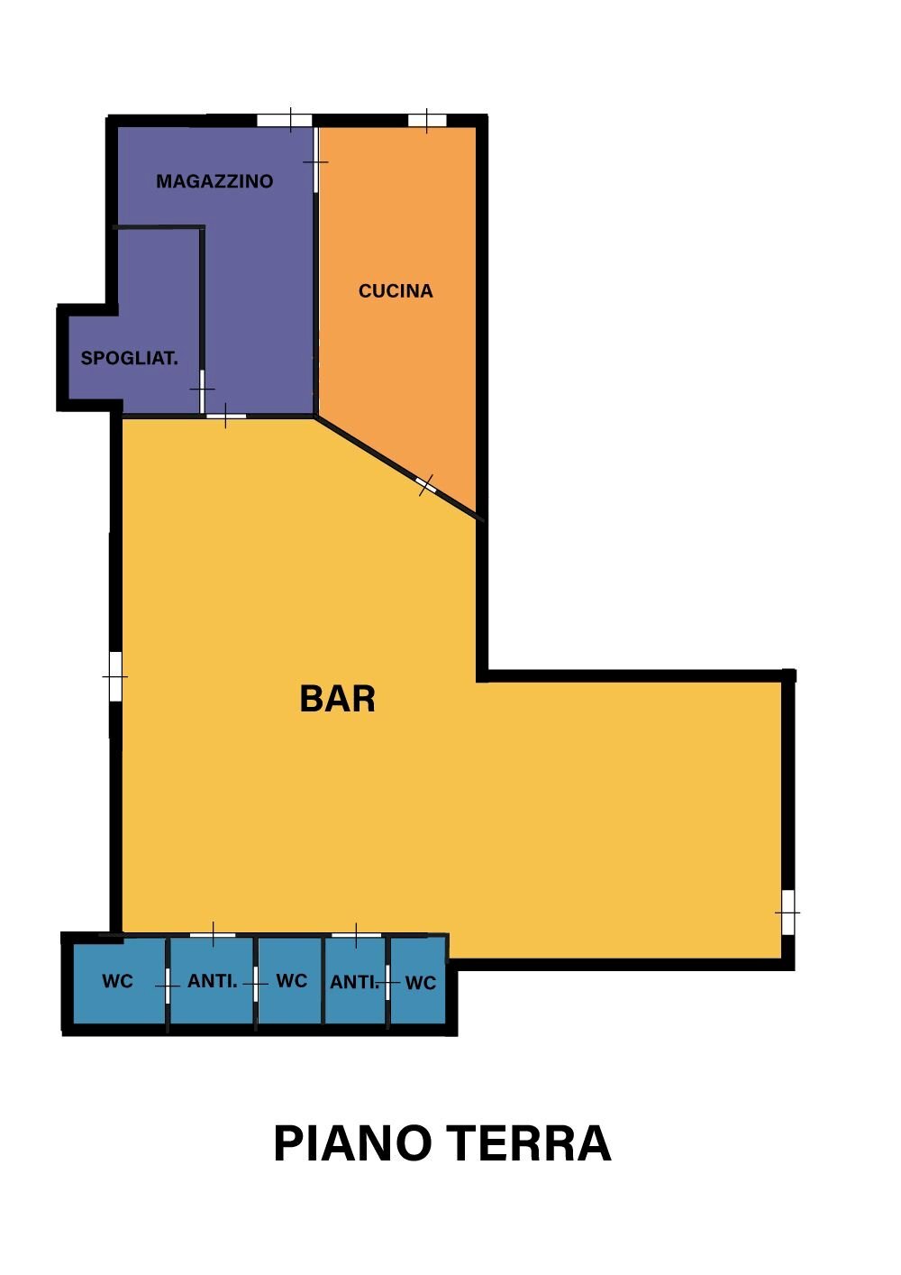 Negozio via Carlo Seganti, Forlì - planimetria 1